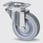 Drejeligt hjul, grå elastisk gummi, Ø160 mm, 300 kg, DIN-kugleleje og tætning, med plade Rustfri Byggehøjde: 200 mm. Driftstemperatur:  -20°/+80° 118470014 miniature