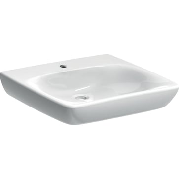 Geberit Renova Comfort wash basin tap hole center wo/overflow, white sanitary ceramics KeraTect 501.989.00.8