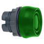 Harmony trykknapshoved i plast med grøn silikonehætte og fjeder-retur for brug med skilteholdere ZB5AP3S