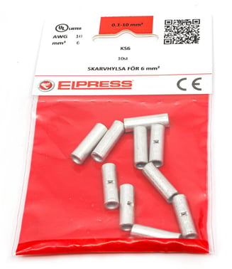Tube connector KS6, 6mm² - In bags of 10 pcs. 7303-000603