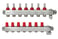 Danfoss gulvvarmemanifold 7+7 SSM med flowmeter 088U0757 miniature