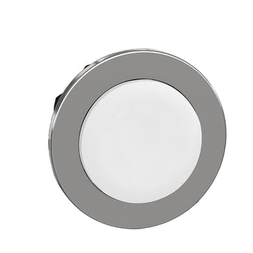 Harmony flush trykknaphoved i metal med fjeder-retur og ophøjet trykflade i hvid farve ZB4FL1