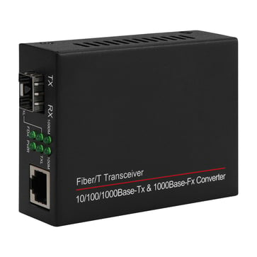 PeakOptical Media Converter w. 1 SFP Port, 10/100/1000Mb/s, Ext. PSU, Auto-Sensing PTMC-13SFP-1