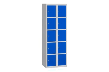 WFI garderobeskab tillægssektion m/5 døre blå 1800x300 mm 4-969-1