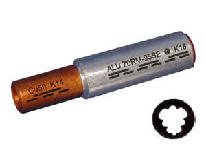 DIN 46235 Al/Cu connector sector AKS120-70DIN-PR, 120/150mm² SM/SE + 70mm² 3406-185500