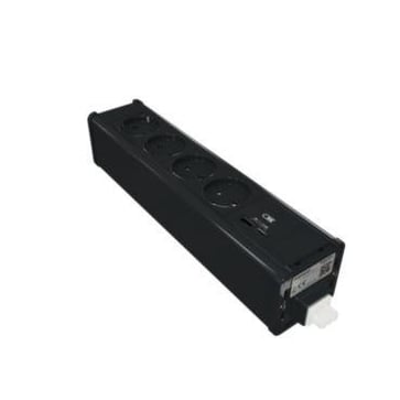 Møbelboks 4x230V + USB A/C koksgrå INS44241