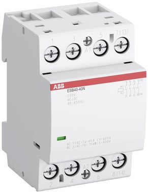 Installationskontaktor 3-polet 3NO, AC-1 40A ved 55 grader, 400V AC, styrespænding 24V AC/DC 1SAE341111R0130