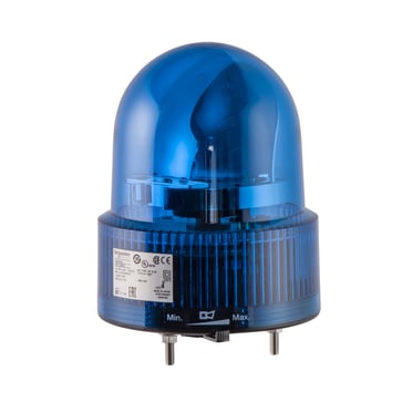 Harmony XVR Ø120 mm roterende signallampe med LED og lydgiver på op til 90dB og IP23 i blå farve, 24VAC/DC XVR12B06S