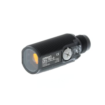 Fotoaftaster, M18 aksial plastlegeme, rød LED, gennem-beam receiver, 20 m, PNP, L-ON/D-ON vælges, M12 stik E3FA-TP21-D OMS 415553