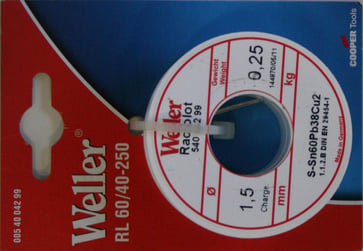 Weller electronic solder 1,5MM 250GR WELRL60/40-250