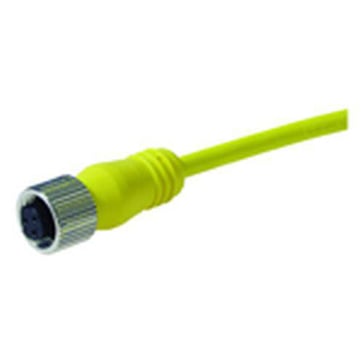 Kabel m/M12-stik 3P f/AC-spænd  m/dobb  indfør spor lige IP67 5m PVC kabel CONH6A-S5