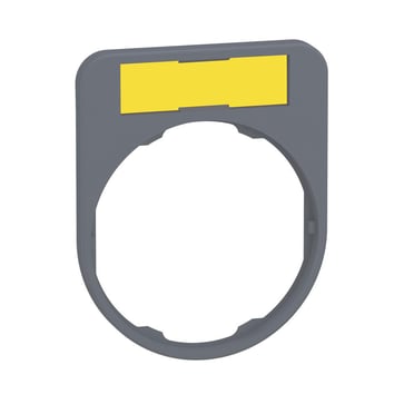 Skilteholder i sølvgrå plast 40x50 mm for trykknapper til flush montage inklusiv 8x27 mm blankt skilt i hvid/gul farve ZBYF4101C0