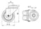 Tente Drejeligt dobbelthjul, 50 mm, 70 kg, gummi, DIN-kugleleje, med bolthul Byggehøjde: 69 mm. Driftstemperatur:  -20°/+60° 112970049 miniature
