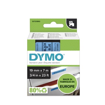 DYMO D1 tape sort/blå 19mmx7m S0720860