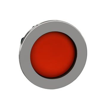 Harmony flush trykknaphoved i metal med fjeder-retur og undersænket trykflade i rød farve ZB4FA46
