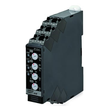 Overvågningsrelæ 17,5 mm bred, Single fase over og under strøm 2 til 500mAAC/DC, 1xTransistor, 100-240 VAC K8DT-AW1TA 669525