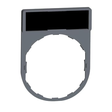 Harmony skilteholder i sølvgrå plast 30x40 mm for trykknapper til Ø22 mm montage inklusiv 8x27 mm blankt skilt i sort/rød farve ZBY2101C0
