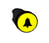Harmony trykknapshoved i plast med fjeder-retur og plan trykflade i gul farve med sort "klokke" symbol ZB5AA551 miniature