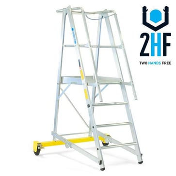 Mobile platform ladder, folding 4 steps 1,00 m 41201