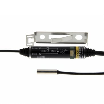 Induktiv aftaster, Dia 3mm, Skærmet, 0.8mm, DC, 2-leder, NO, 2m kabel E2EC-CR8D1 132394