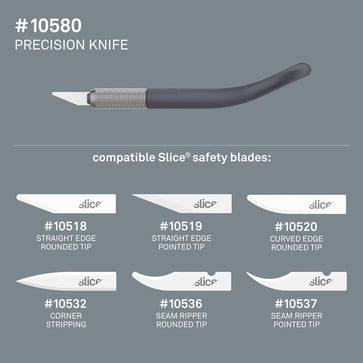 Slice Præcisionskniv med fingerhul 10580 inklusiv blad 10518 5810580