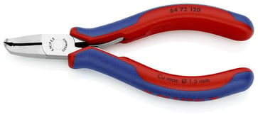 Knipex electronics end cutting nipper 120mm with small facet and 35° angled jaws 64 72 120