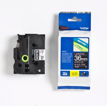 Tape Brother hvid/sort TZe 365 36mm TZE365