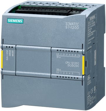SIMATIC S7-1200F, CPU 1212 FC, Kompakt CPU, DC/DC/DC, Strømforsyning: DC 20.4 - 28.8 V DC, Program/Data hukommelse 100 KB 6ES7212-1AF40-0XB0