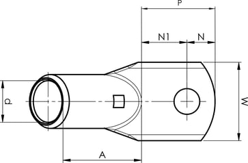 Cu-tube terminal KRF50-12-45GR, 50mm² M12 45° 7301-126800