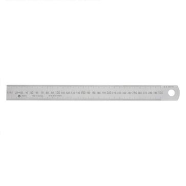Steel ruler 300x30x1,0 mm (EC I) stainless and laser engraved mm/mm scale with ID-no. 10311570