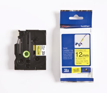 Tape Brother 12 mm black/yellow flexible TZEFX631