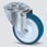 Tente Drejeligt hjul, blå polyuretan, Ø100 mm, 150 kg, DIN-kugleleje, med bolthul Rustfri Byggehøjde: 128 mm. Driftstemperatur:  -40°/+80° 118470091 miniature