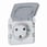 Socket Outlet Plexo Ip 55 - German Std - 2P+E automatic Terminals- Modular-Grey 69570 miniature