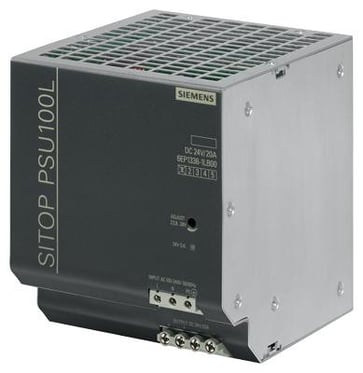 SITOP PSU100L 24 V/20 A stabiliseret strømforsyning input: 100-240 V AC output: 24 V DC/20 A 6EP1336-1LB00