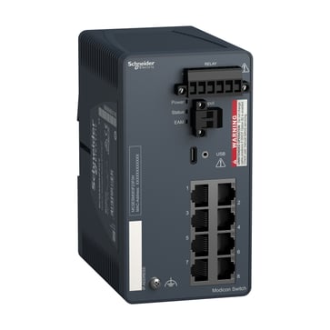 Modicon Ethernet Managed Switch 8TX til hårdt miljø MCSESM083F23F0H