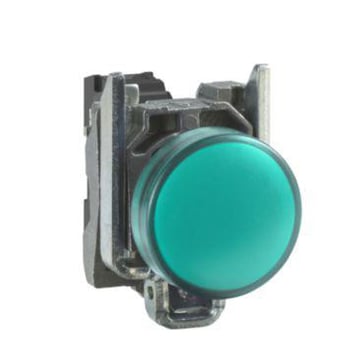 Harmony signallampe komplet med robust LED i grøn farve med høj immunitet og 110-230VAC forsyning XB4BVGM3T