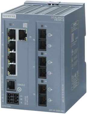 SCALANCE XB205-3 manageable layer 2 IE-switch 5X 10/100 mbits/s RJ45 ports 3X multimode FO SC-PORT 1X console port 6GK5205-3BD00-2AB2