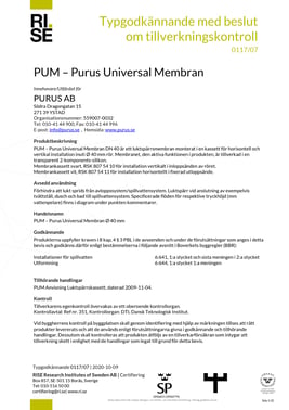 Purus membran universal vandret 750466-940