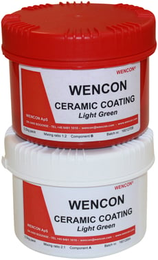 Wencon Ceramic Coating, lysegrøn (0,5kg) To-komponent Epoxy temperaturresistent (+320C) lav viskos 1018