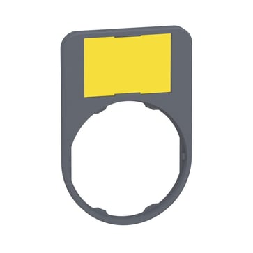 Harmony legend holder in color plated grey 40x50 mm for flush mounted pushbuttons with 18x27 mm white/yellow legend for engraving ZBYF6102C0