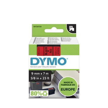 DYMO D1 tape sort/rød 9mmx7m S0720720