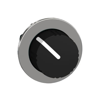 Harmony flush drejegreb i metal med en sort rund knob med 2 faste positioner ZB4FD29