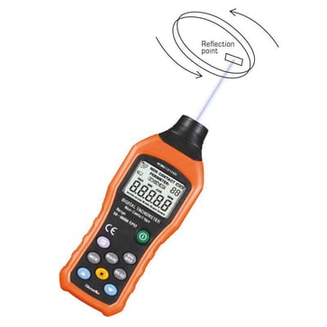 Digital håndtachometer (Omdrejningstæller) med optisk måling og data logning 15117325