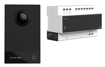 Videokit, 2-tråds, med controller og ekstern enhed, til overflademontering, 1 klokkeknap 510-01001