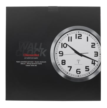 Radio-controlled wall clock Ø40 cm with strong aluminum frame and classic white dial 21315520