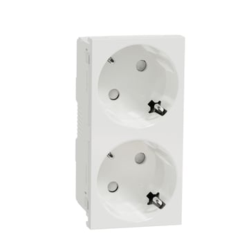 2xSchuko socket 2P+E screwless white NU306618