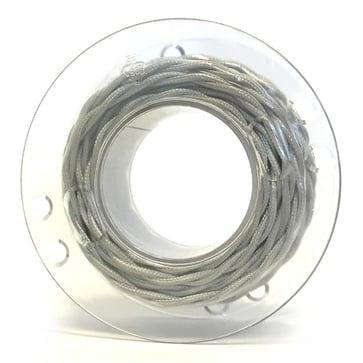 Twisted 2x0,75 textile silver, 100m 420A0013