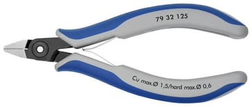 Knipex skævbider præcisions elektronik m/spidst hoved, skær og lille facet 125 mm 79 32 125