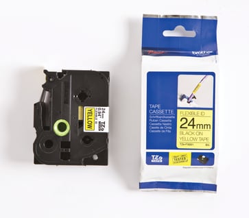 Tape Brother 24 mm black/yellow flexible TZEFX651