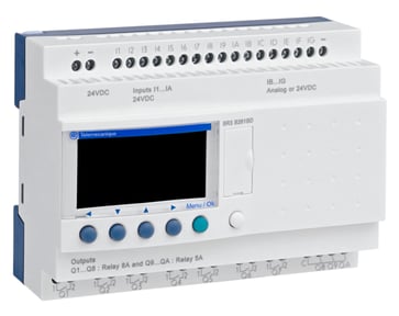 Zelio Logic SR3B Kompakt smart relæ/ programmerbar controller 26 I/Os, 24 V DC, med LCD SR3B261BD
